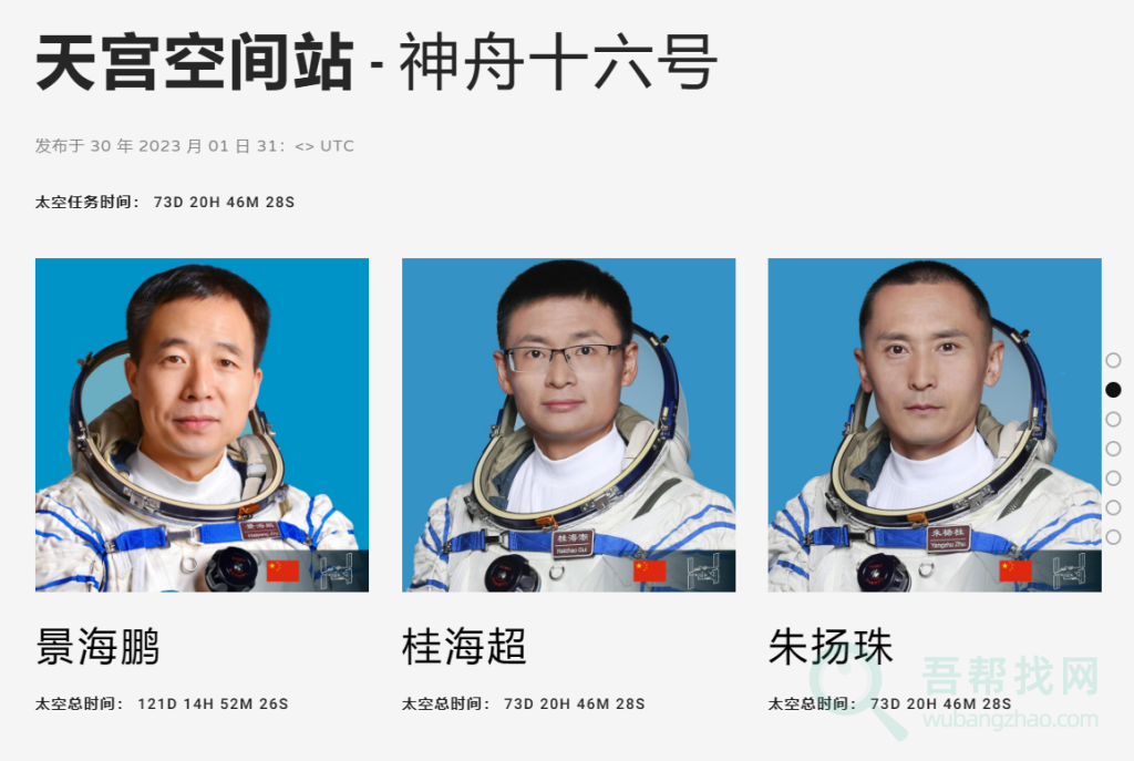这个网站告诉你现在谁在太空，有中国宇航员-第1张-吾帮找网