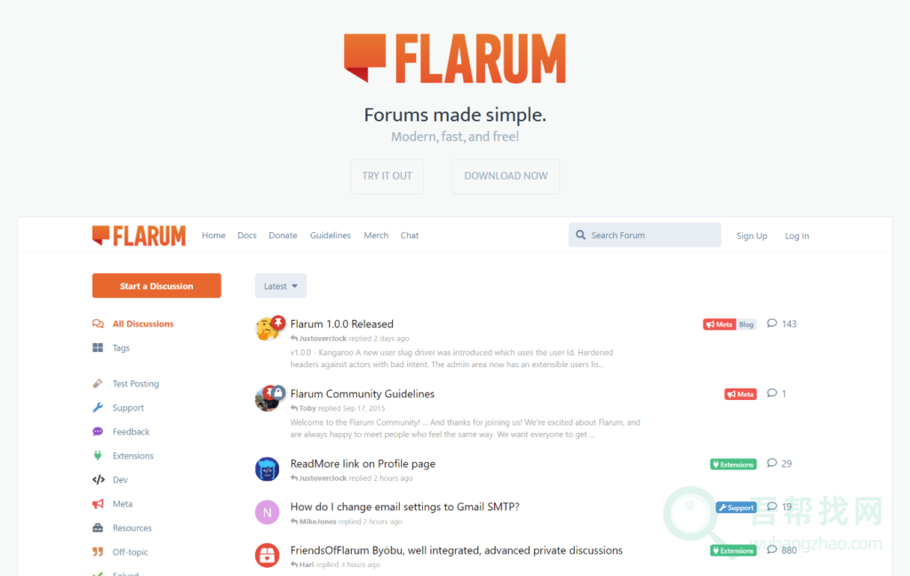 Flarum全新开源论坛源码程序，可替代discuz-第1张-吾帮找网