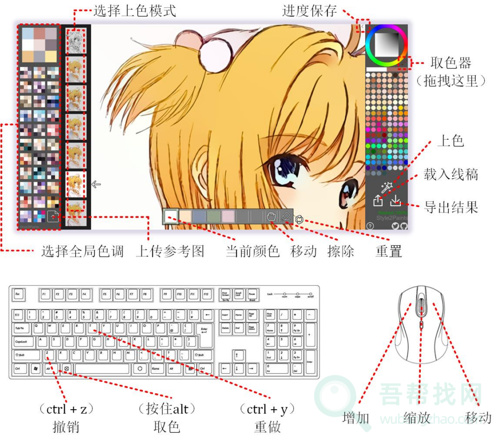 AI为你的线描图涂色,一个开源的画作自动上色工具-第2张-吾帮找网 AI为你的线描图涂色,一个开源的画作自动上色工具-第2张-吾帮找网