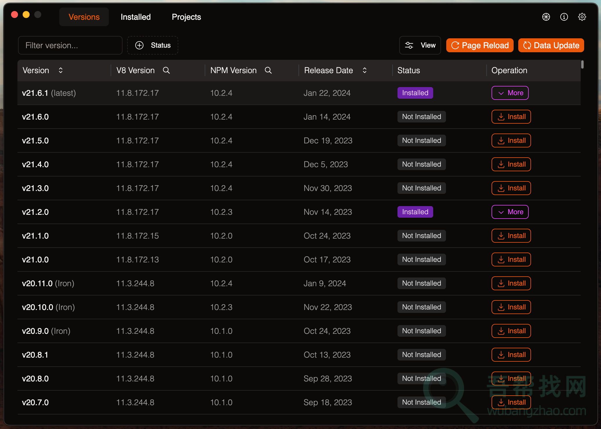 Gui界面视图化管理NodeJS版本和项目-第2张-吾帮找网 Gui界面视图化管理NodeJS版本和项目-第2张-吾帮找网